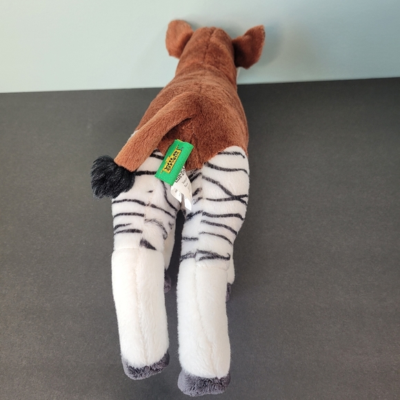 Wild Republic Okapi Plush Exotic Wild Animal Zebra Striped Legs 12" Standing - Picture 6 of 8